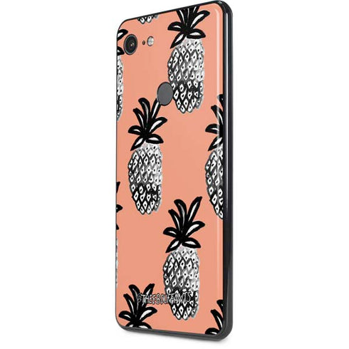 Bouffants and Broken Hearts Gray Scale Pineapple Google Pixel 3 XL Skin